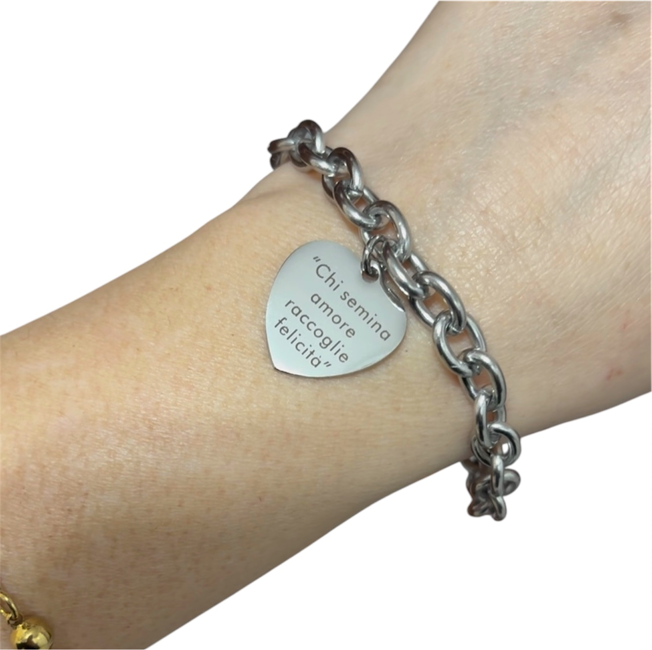 Bracciale frase incisa “Chi semina amore raccoglie felicità “