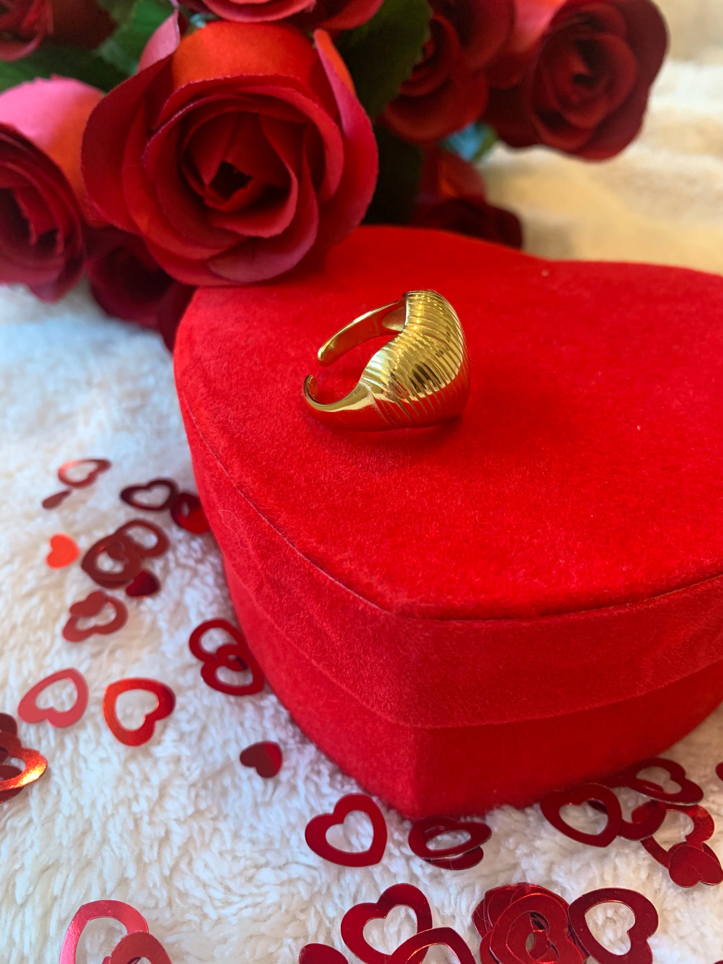 Anello Cuore Rigato