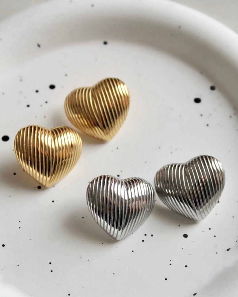 Orecchini Cuore Rigato