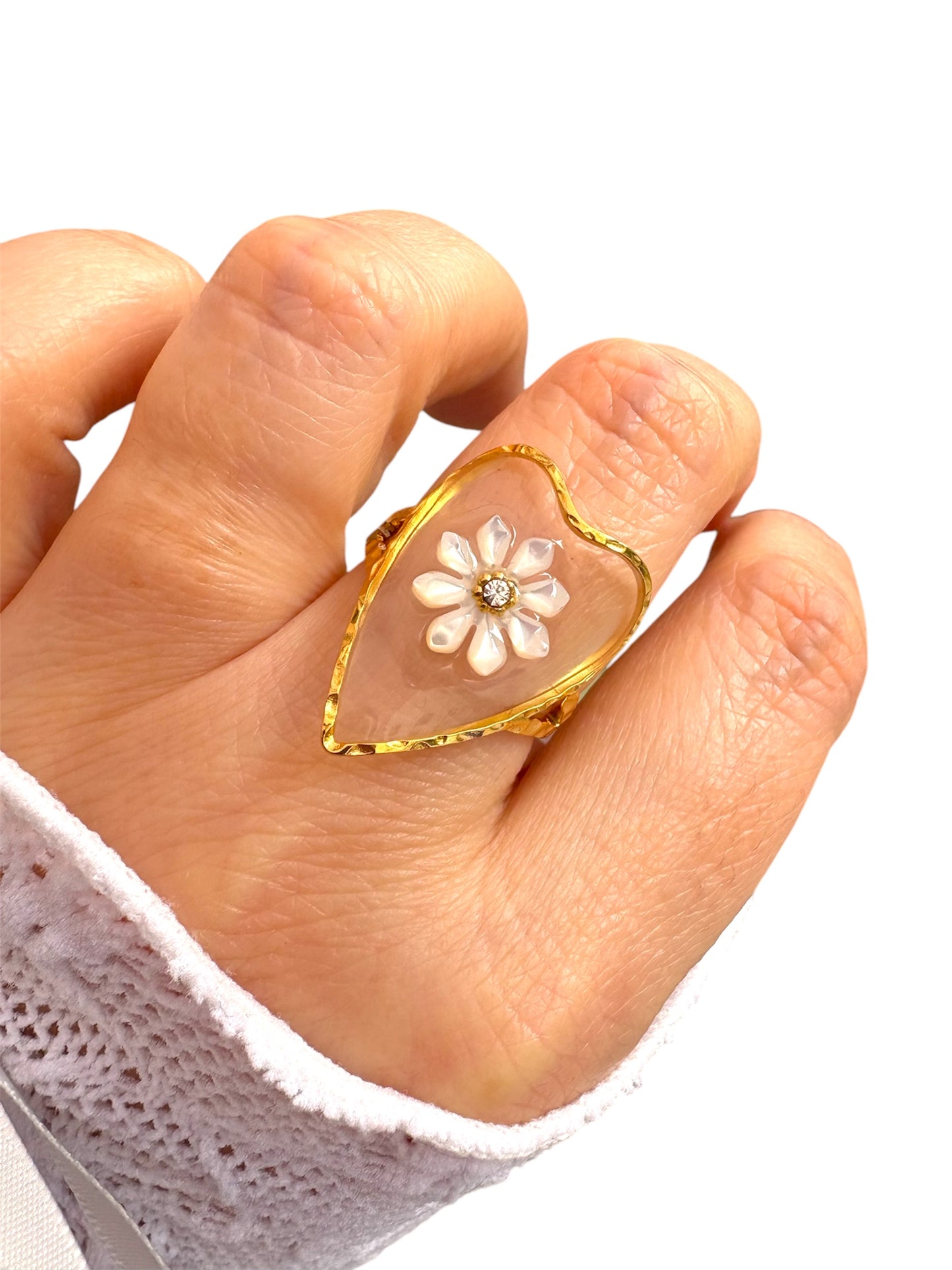 Anello Cuore Trasparente