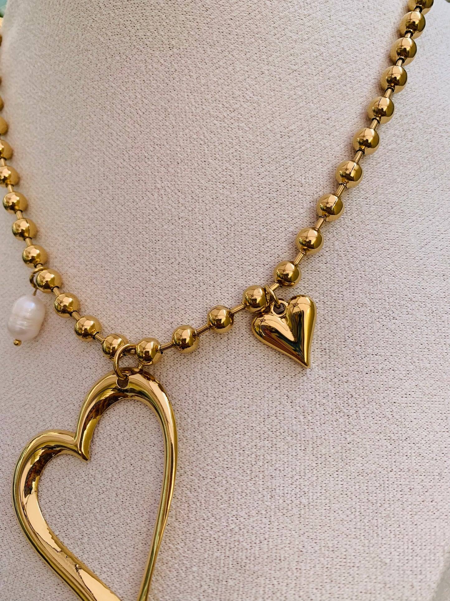 Collana Due Cuori Gold