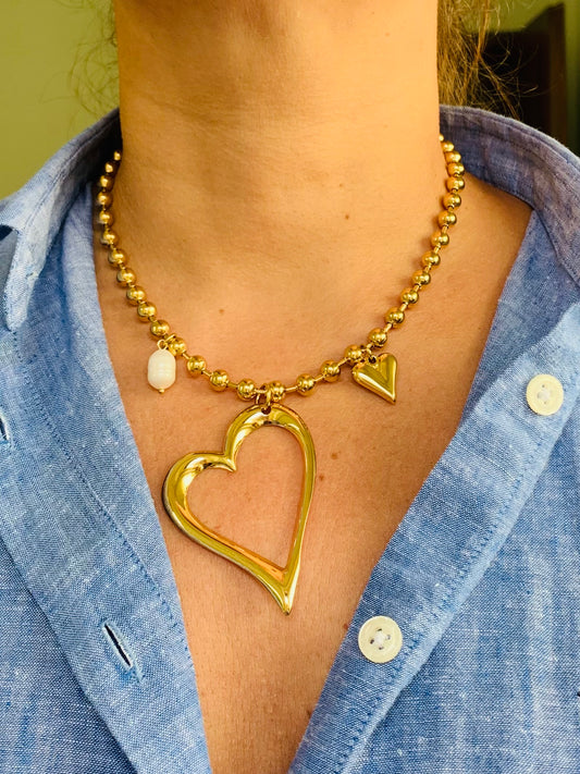 Collana Due Cuori Gold