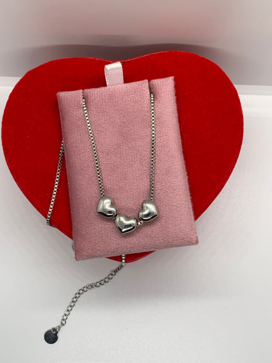 Collana 3 Cuori Bombati