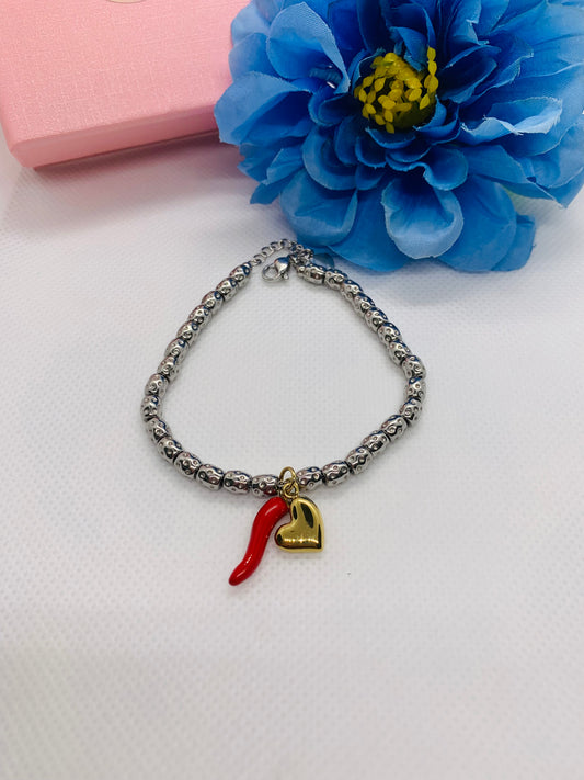 Bracciale Cuore e Cornetto