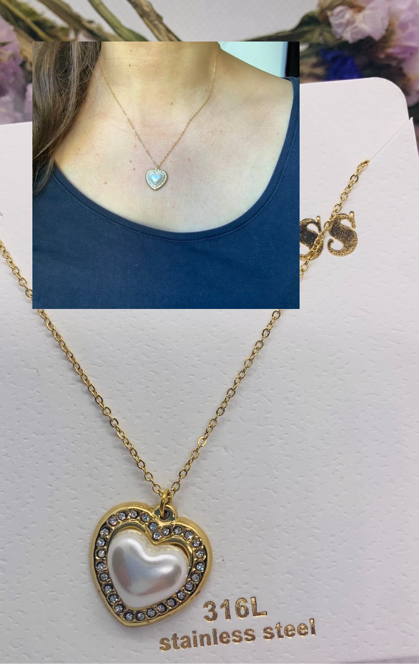 Collana Cuore Perlato